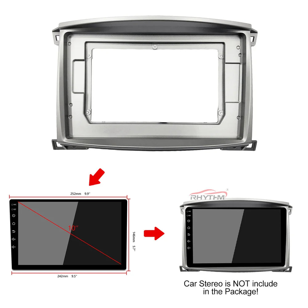 Car Fascia For Toyota Land Cruiser LC 100 2002 03 04 05 06 2007 Panel One Double Din Dash  | AUTOKITSHOP