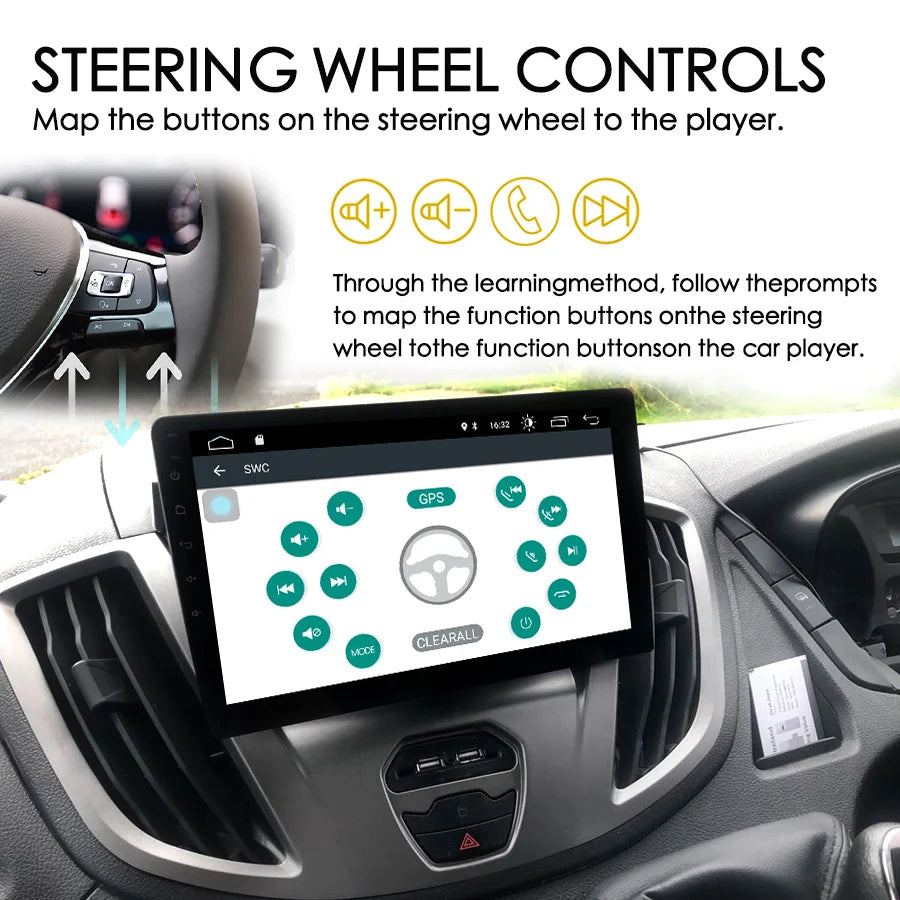 Car Multimedia Video Player For Ford transit MK8 2018 Tourneo Custom 2020 Android 14 Radio