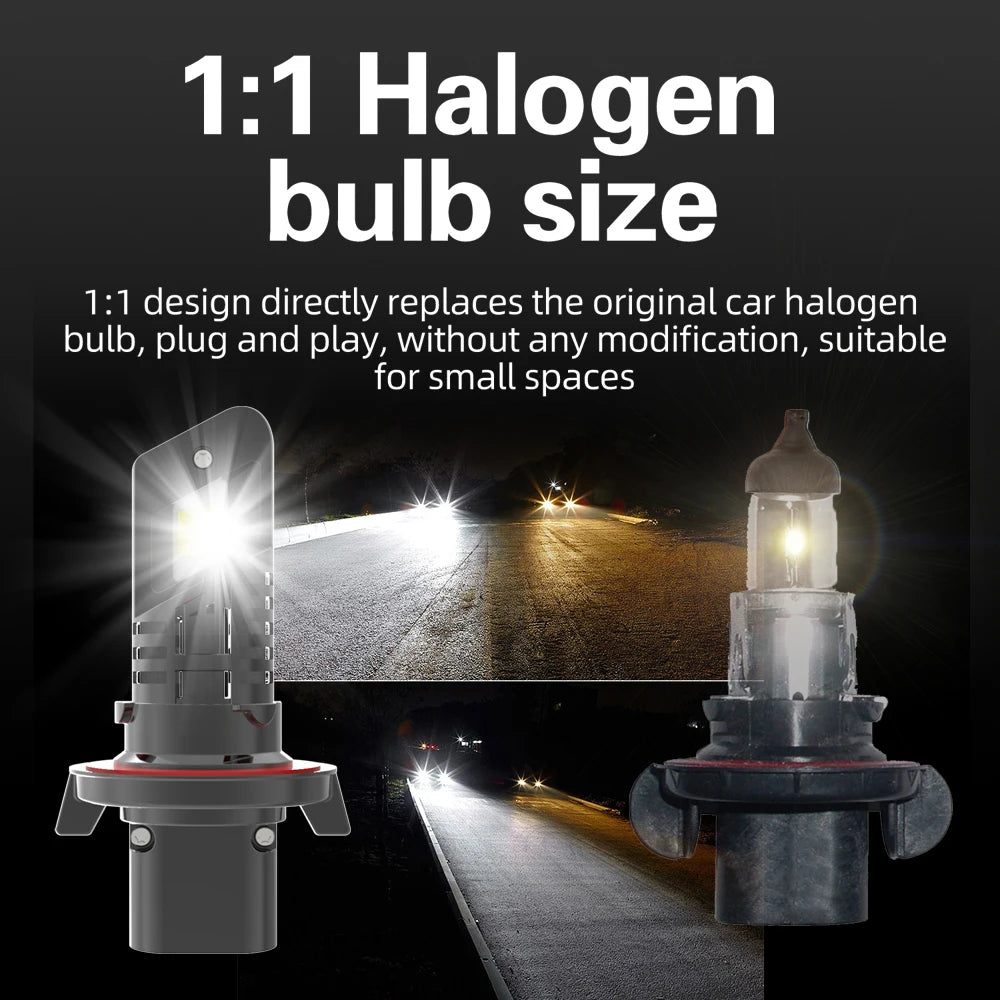 H13 9008 Led Headlight Canbus No Error Car Bulb High Power White Fog Light Diode Lamp 12v
