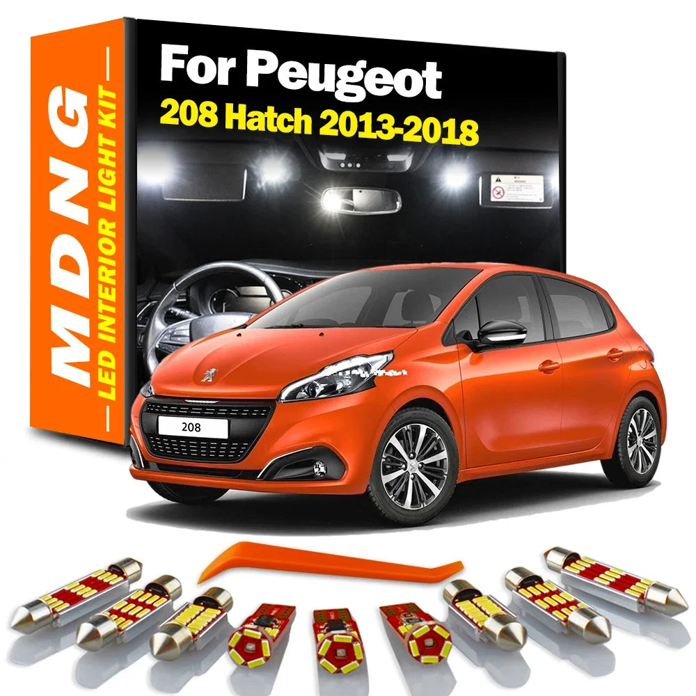 7-Piece LED Interior Light Kit for Peugeot 208 Hatch - Canbus Error-Free Bulbs | AUTOKITSHOP