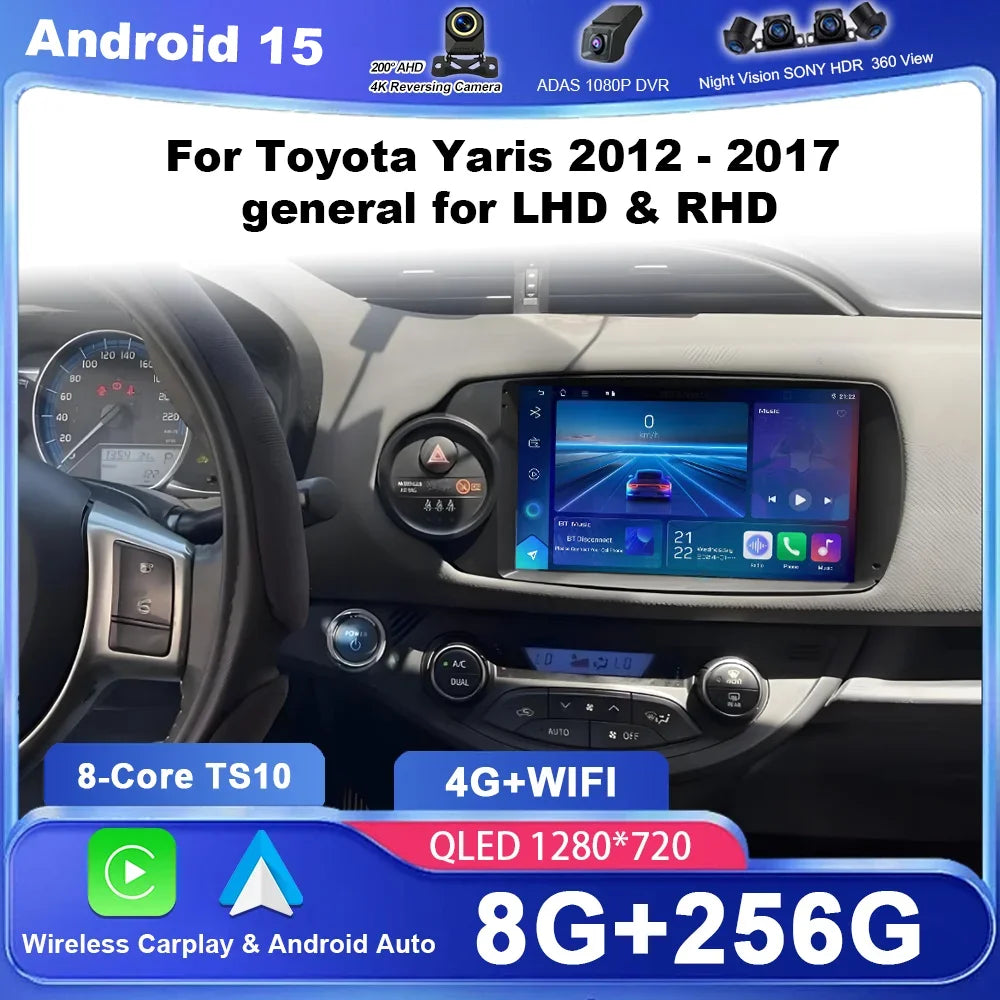 Car Android GPS Navigation For Toyota Yaris 2012 2013 2014 2015 2016 2017 general for LHD