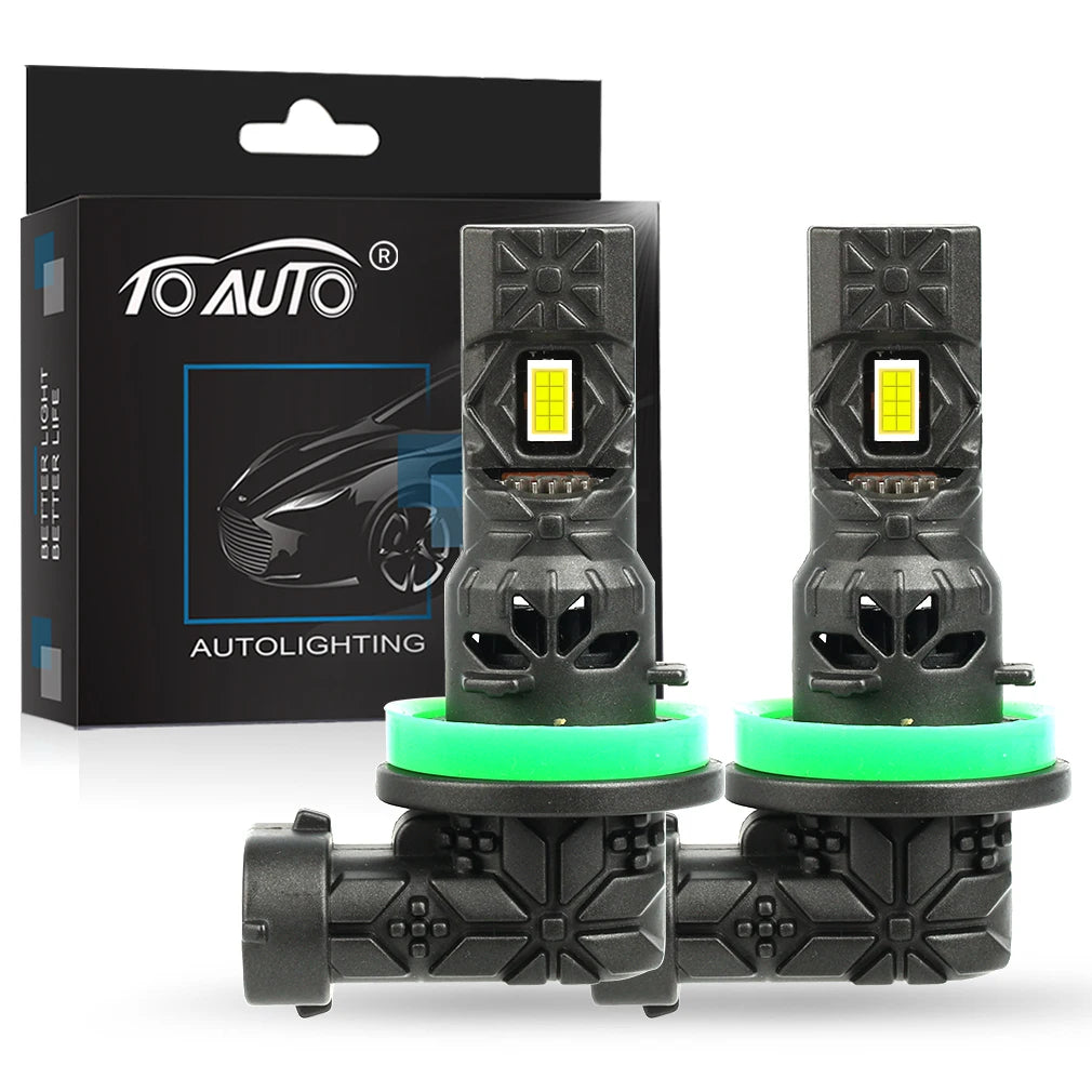 TOAUTO H7 H4 LED Car Headlight Bulbs H1 H3 H11 HB3 9005 HB4 9006 Canbus Auto Lamps with Fan Turbo Led Automobile 6000K 12V