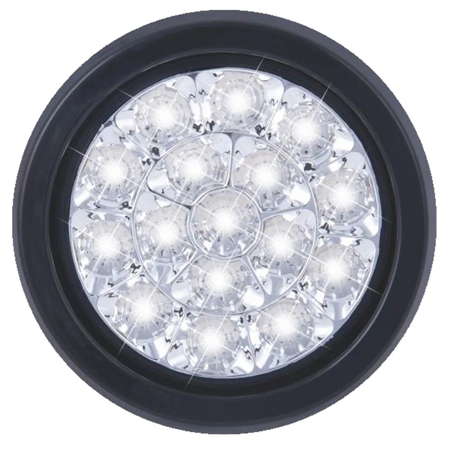 1 Pair 12/24V Round Reverse Brake Turn Signal Rear Tail Light 16 LED for Car Truck Trailer