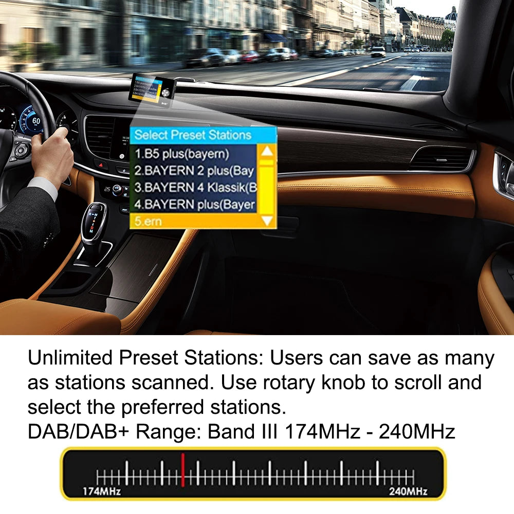 DAB/DAB+ Receiver 2.8 Inch Color Display TFT LCD Screen European Cars FM Radio Digital Sig | AUTOKITSHOP