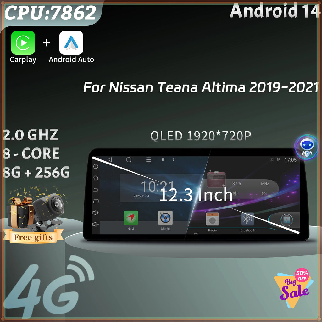 12.3inch Car Radio Multimedia Navigation 4G GPS Android Wireless CarPlay Android Auto Scre