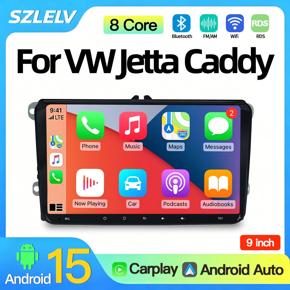 SZLELV Video Car Autoradio Player BT RDS Radio Mirrorlink Android Auto Carplay For Volkswa