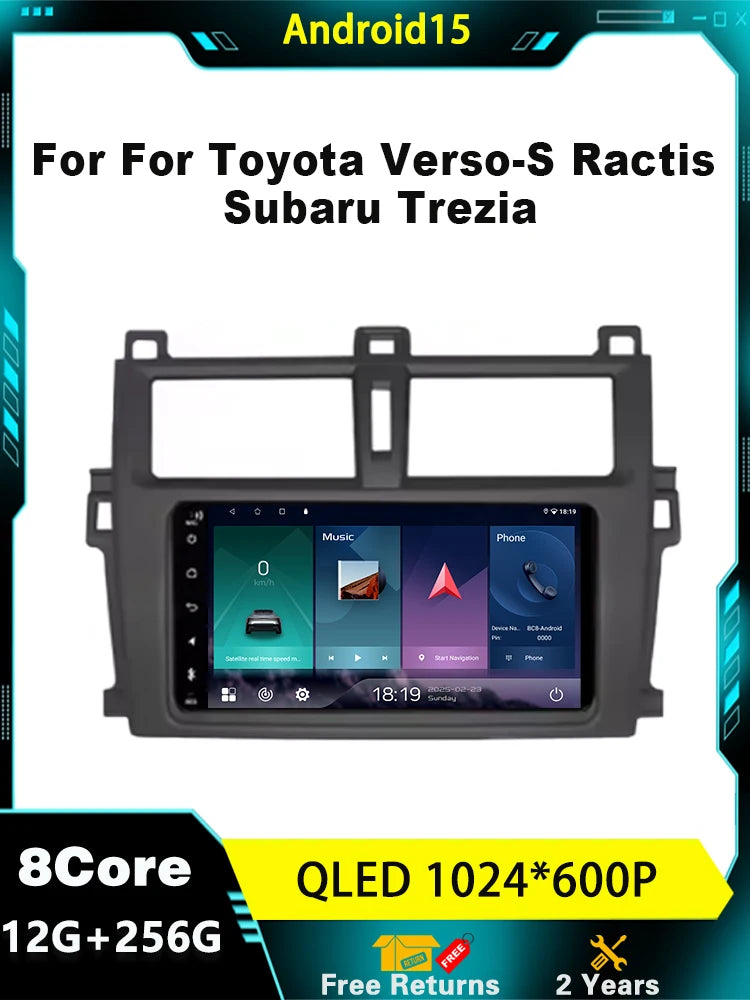 7" for For Toyota Verso-S Ractis Subaru Trezia WIFI GPS Navigation Car Radio Carplay Head