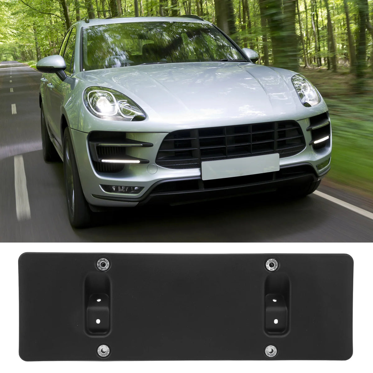 Front License Plate Bracket Front License Plate Bracket 95B807287 Bumper License Plate Mount Hol - Automotive LED Light
