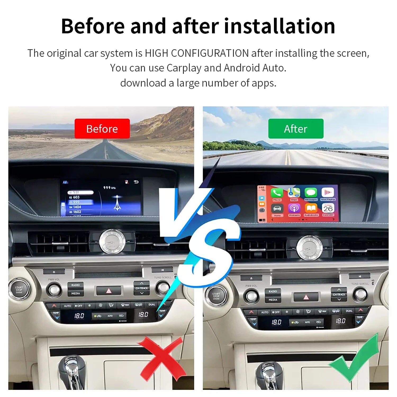 Car Wireless CarPlay Airplay With Joystick / Small Touchpad For Lexus NX ES UX iS CT RX GS