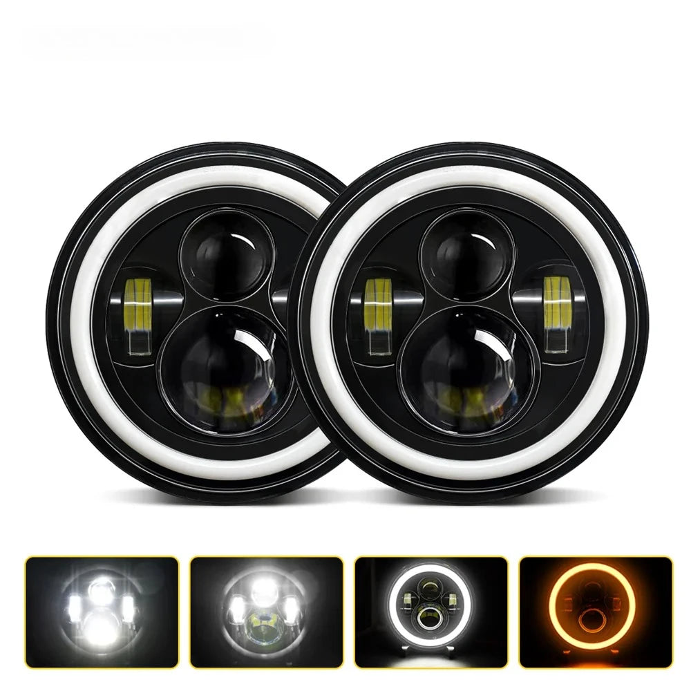 7 Inch 1000W Led Car Motorcycle Headlight DRL H4 Headlamp for Harley BMW Yamha Honda 12V/2