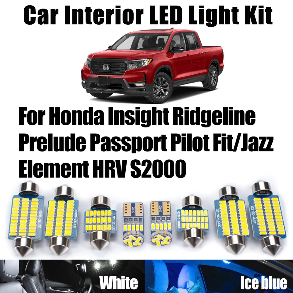 LED Interior Light Kit for Honda Insight Ridgeline Prelude Passport Pilot Fit/Jazz Element HRV S2000 Ceiling Lamp - C...