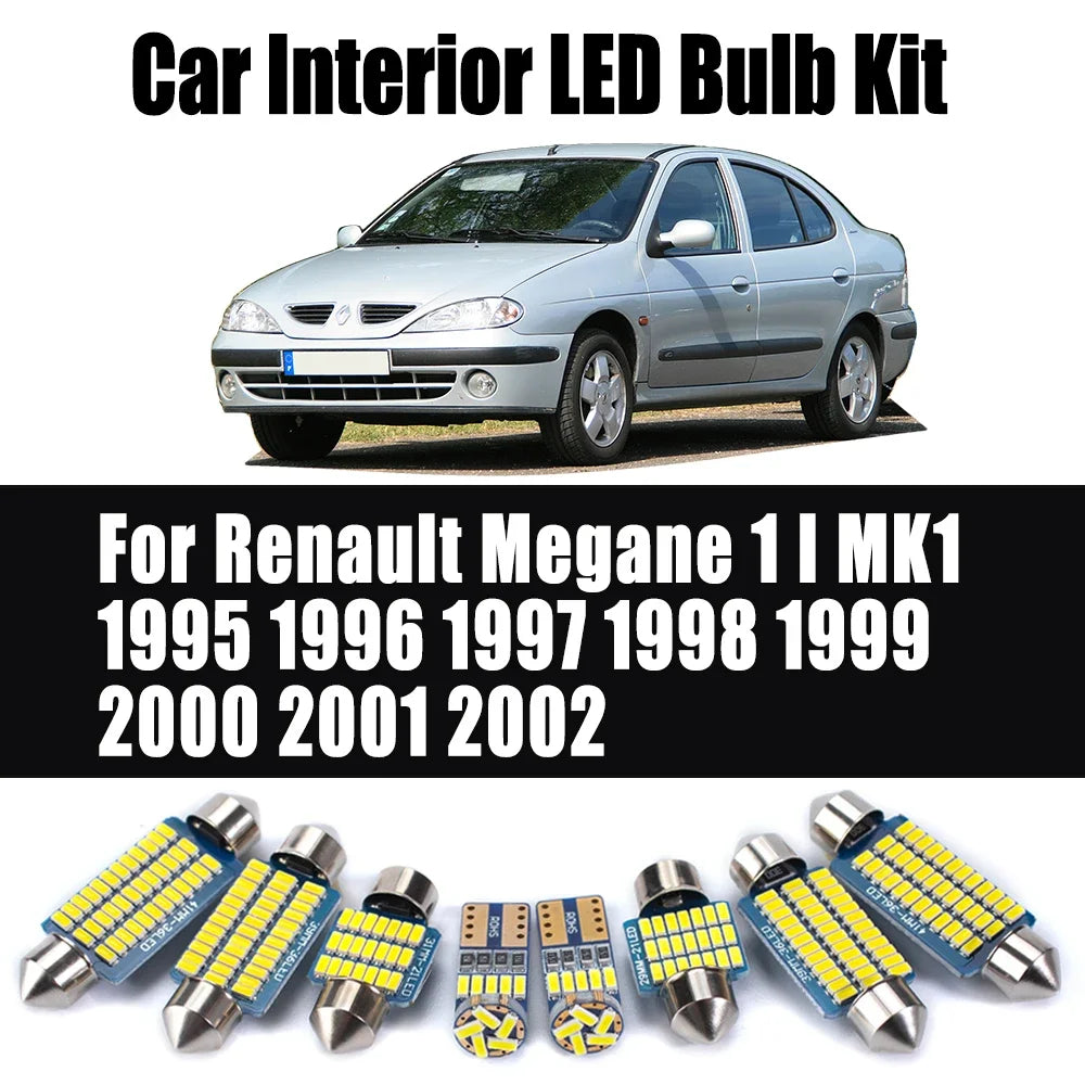 10-Piece LED Interior Light Kit for Renault Megane 1 I MK1 - Canbus Error-Free Bulbs | AUTOKITSHOP