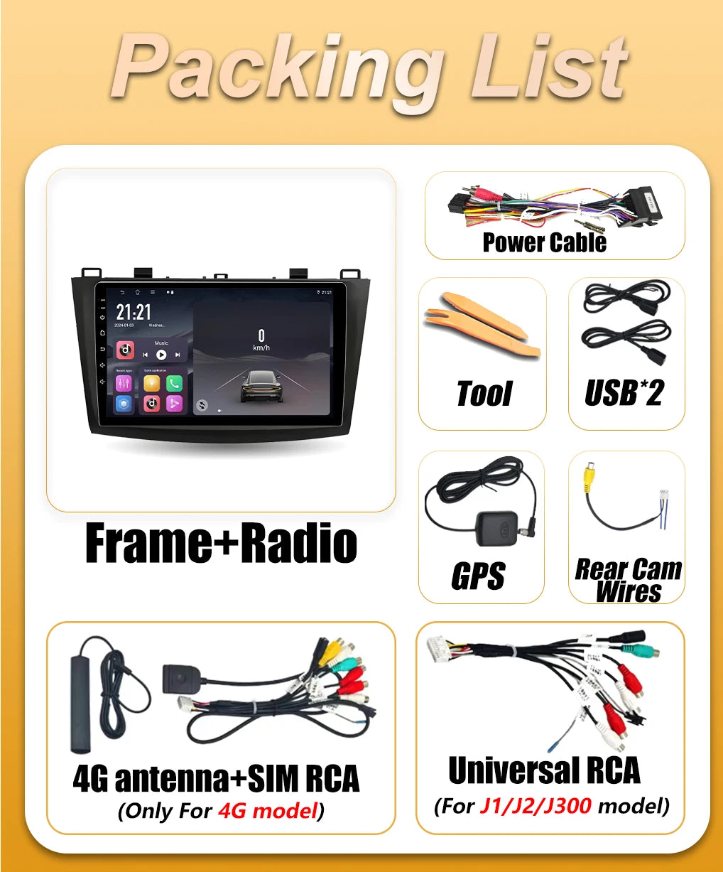 Android16 Auto Car Radio For Mazda 3 2009 2010 2011 2012 2013 GPS Carplay DSP Navigation V | AUTOKITSHOP