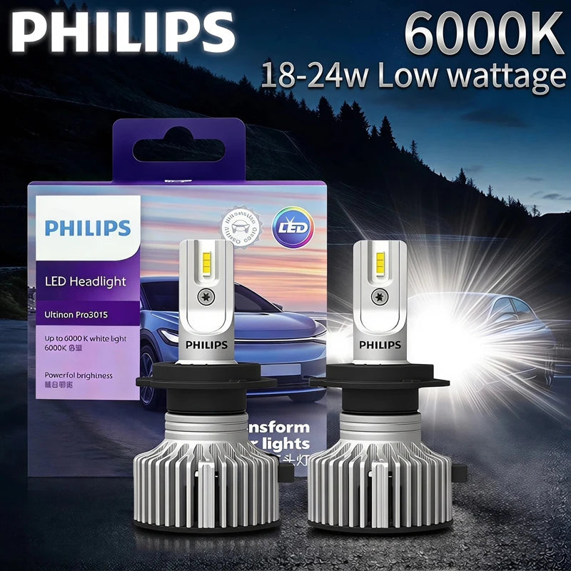 Philips LED H1 H3 H4 H7 H11 Ultinon Pro3101 12V/24V 6000K Bright White HB3 9005 HB4 9006 H