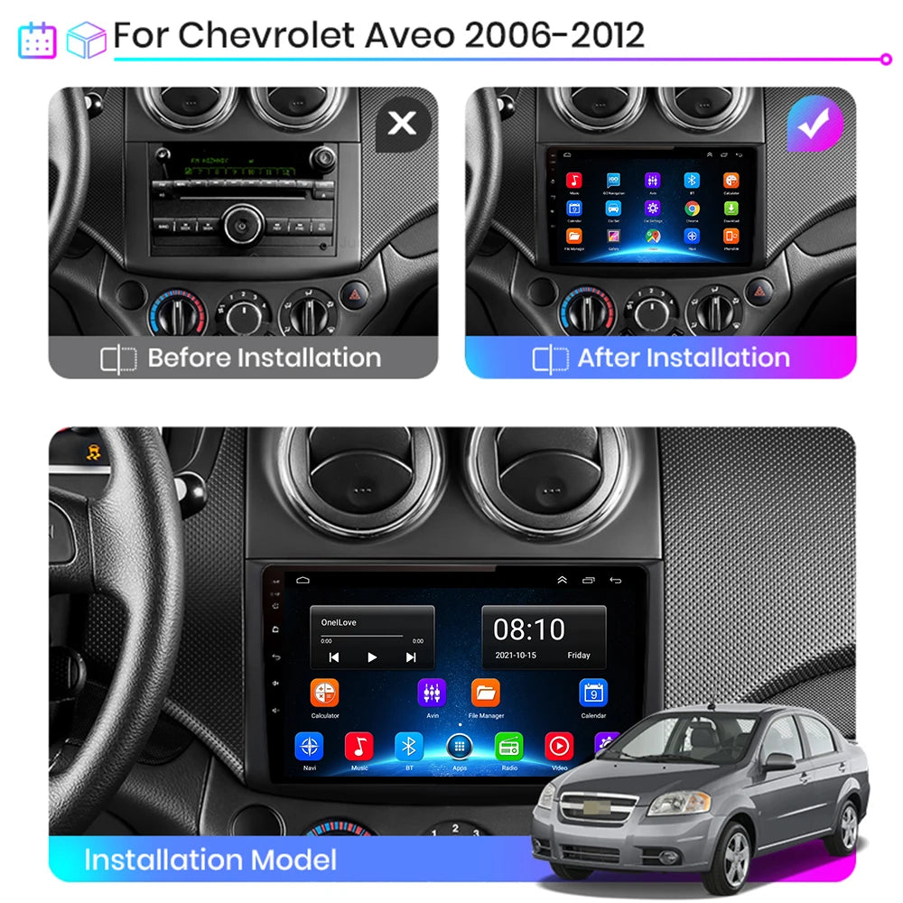 4G+64G Android10.0 For Chevrolet AVEO T250 2006 - 2012 car radio 2 din android Auto Multim