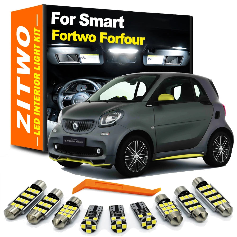 ZITWO LED Interior Light Kit For Smart Fortwo Forfour 450 451 452 453 454 City Coupe Convertible Roadster City-Coupe Crossblade