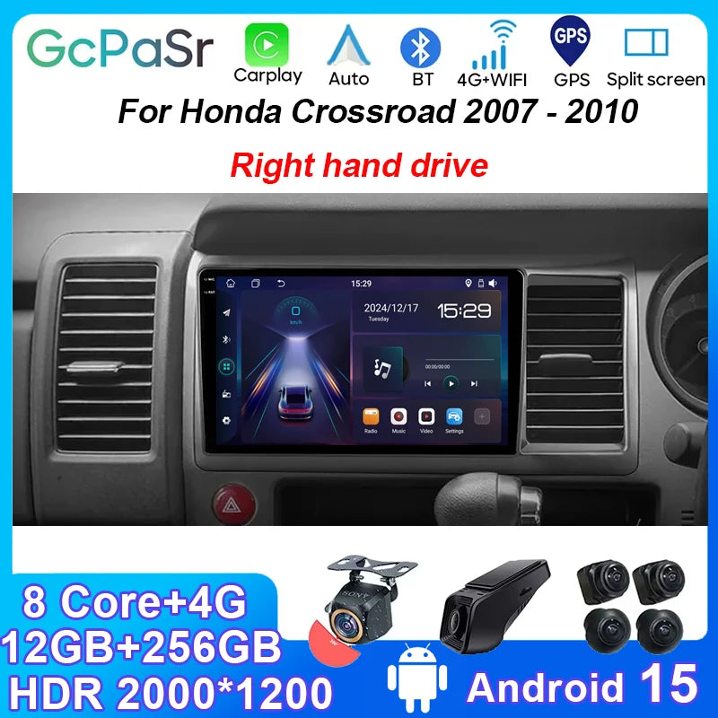 Android 15 WIFI 5G Car Radio For Honda Crossroad 2007 - 2010 Auto Multimedia Carplay Playe