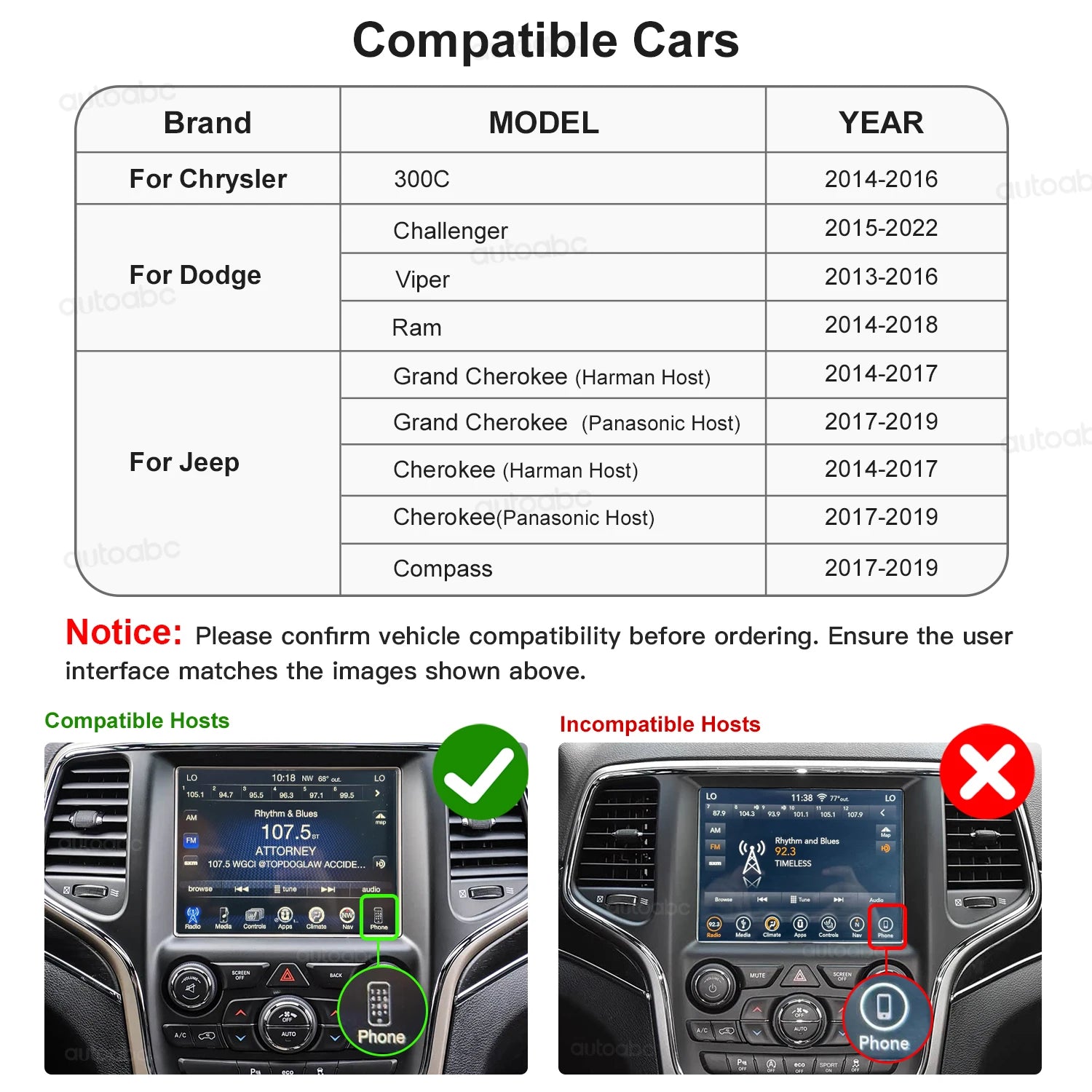 Wireless CarPlay Android Auto for Chrysler 300C Dodge Challenger Jeep 2014-2019 with OEM C | AUTOKITSHOP