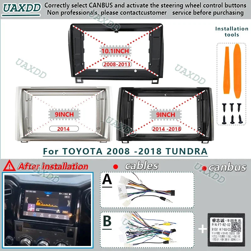 For TOYOTA 2014 -2018 TUNDRA 9INCH, UV BLACK Car Radio Android DVD Stereo Audio Screen GPS
