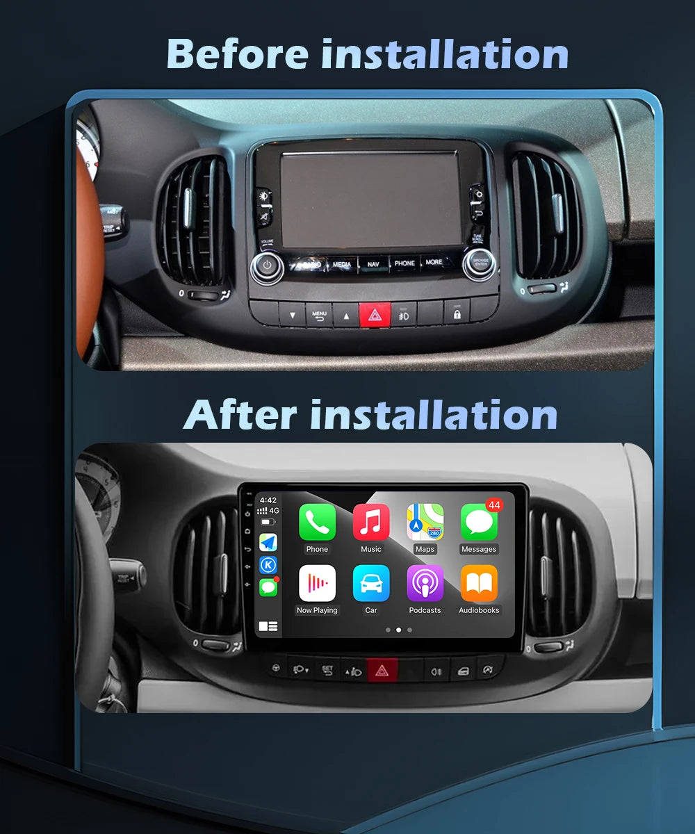 10inch Android 16 For Ford Fiat 500L 2012 - 2018 Wireless CarPlay Car Multimedia Player Na