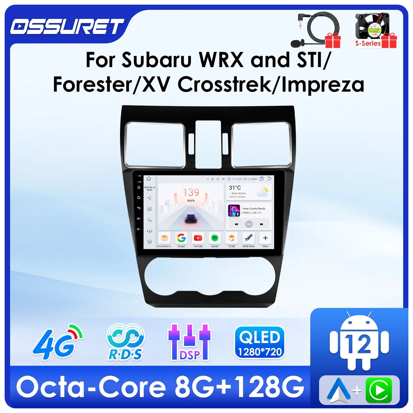 9"Car intelligent systems radio Android Auto Carplay For Subaru Impreza Forester 2016-2018