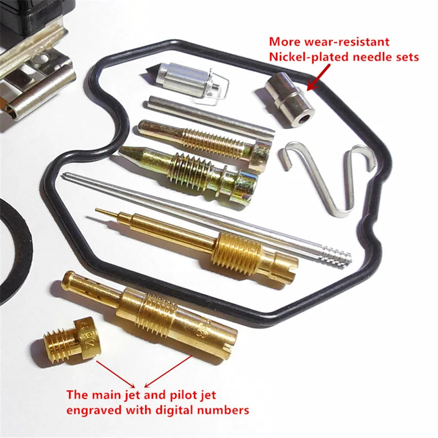Carburetor PZ30 Repair Kits with wear-resistant nickel-plated nozzle For CG250CC ATV Motor