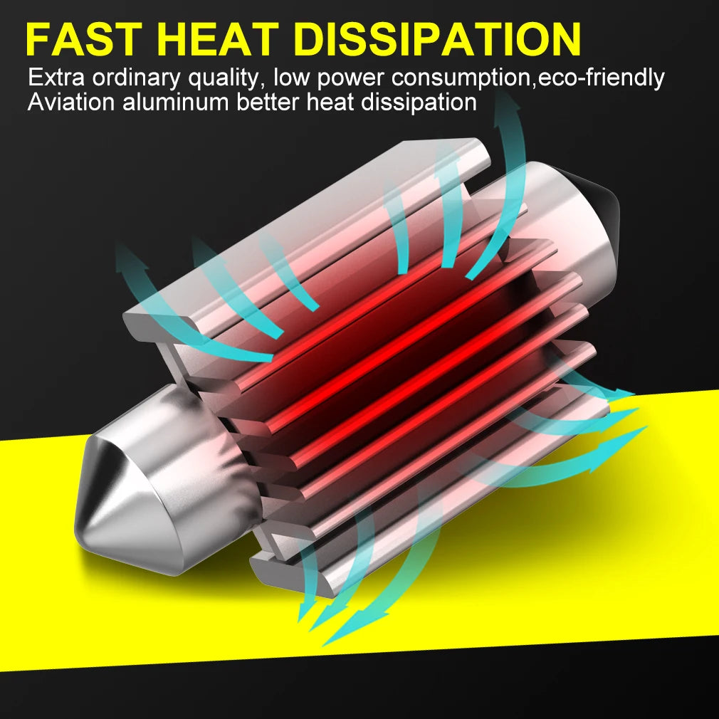 2-Piece LED Interior Light Kit for C10W C5W - Canbus Error-Free Interior Bulbs