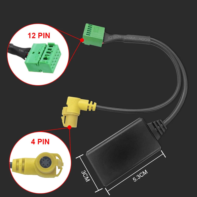 MMI 3G Car AMI 12Pin Bluetooth 5.0 Module AUX AUX Cable Adapter Wireless Audio Input Repla