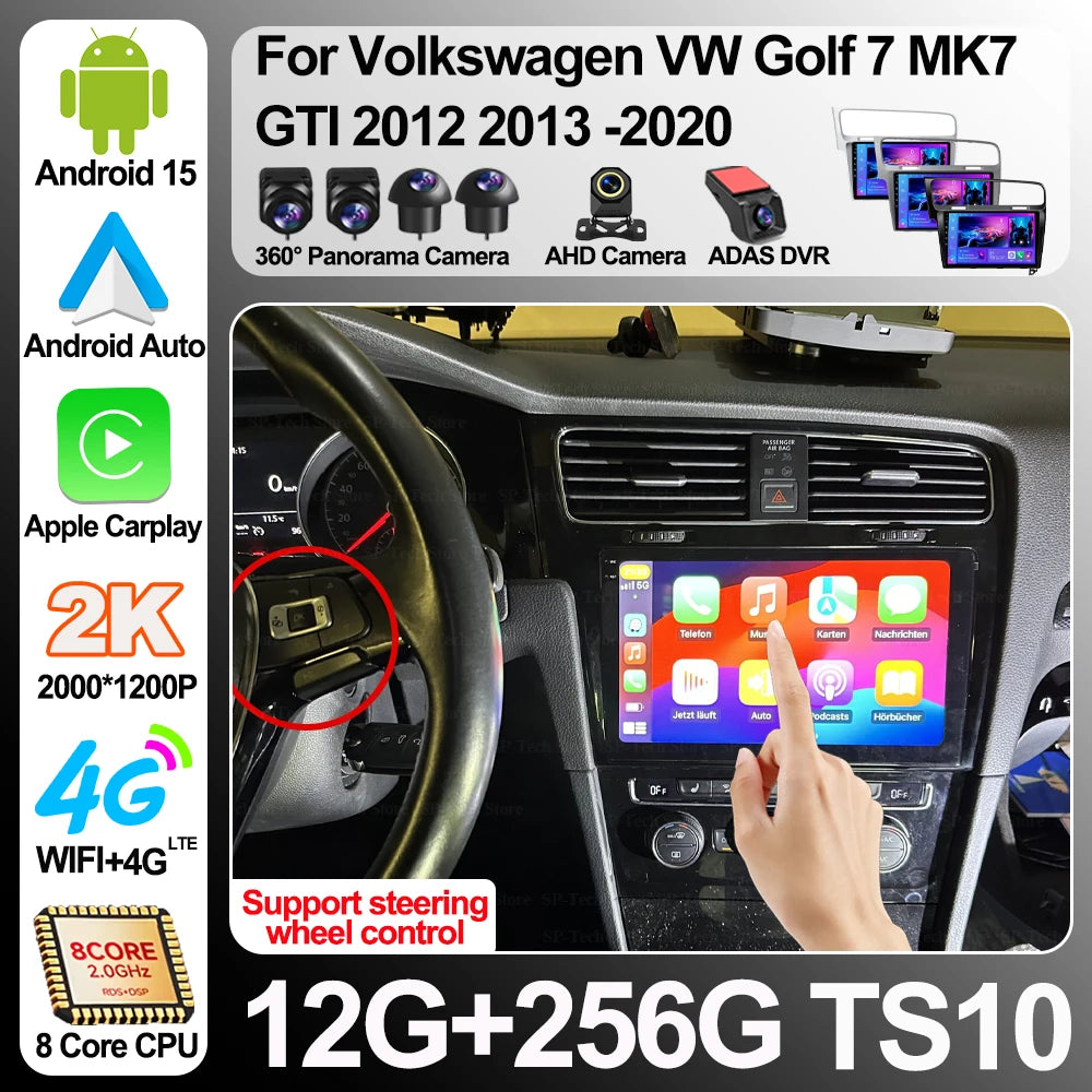 For Volkswagen Vw Golf 7 Mk7 Gti 2012 2013 -2020 Android 16 Carplay Car Radio Multimedia 8 | AUTOKITSHOP