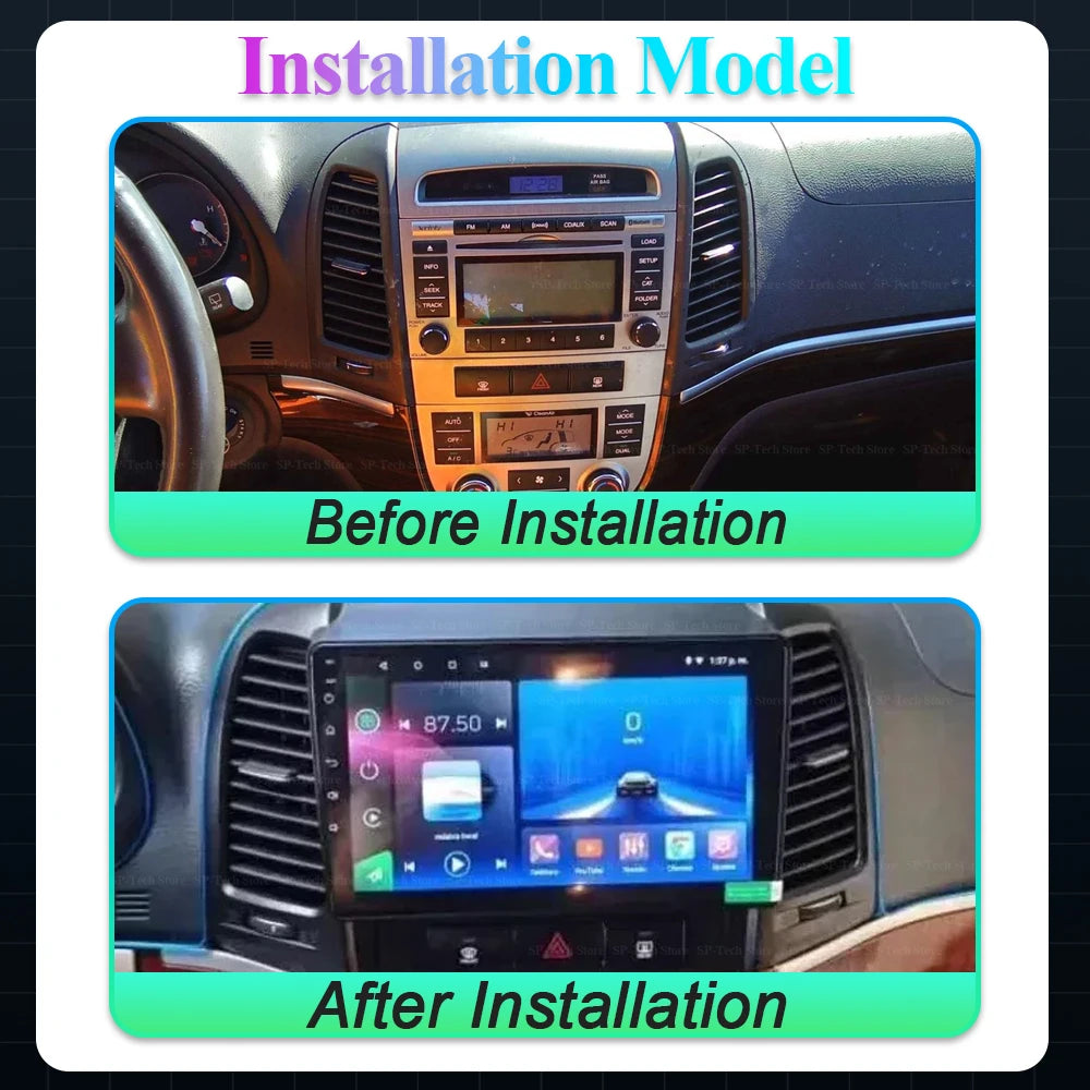 Android 16 Carplay Car Radio For Hyundai Santa Fe 2 2006 2007 2008 2009 2010 2011 2012 Mul | AUTOKITSHOP