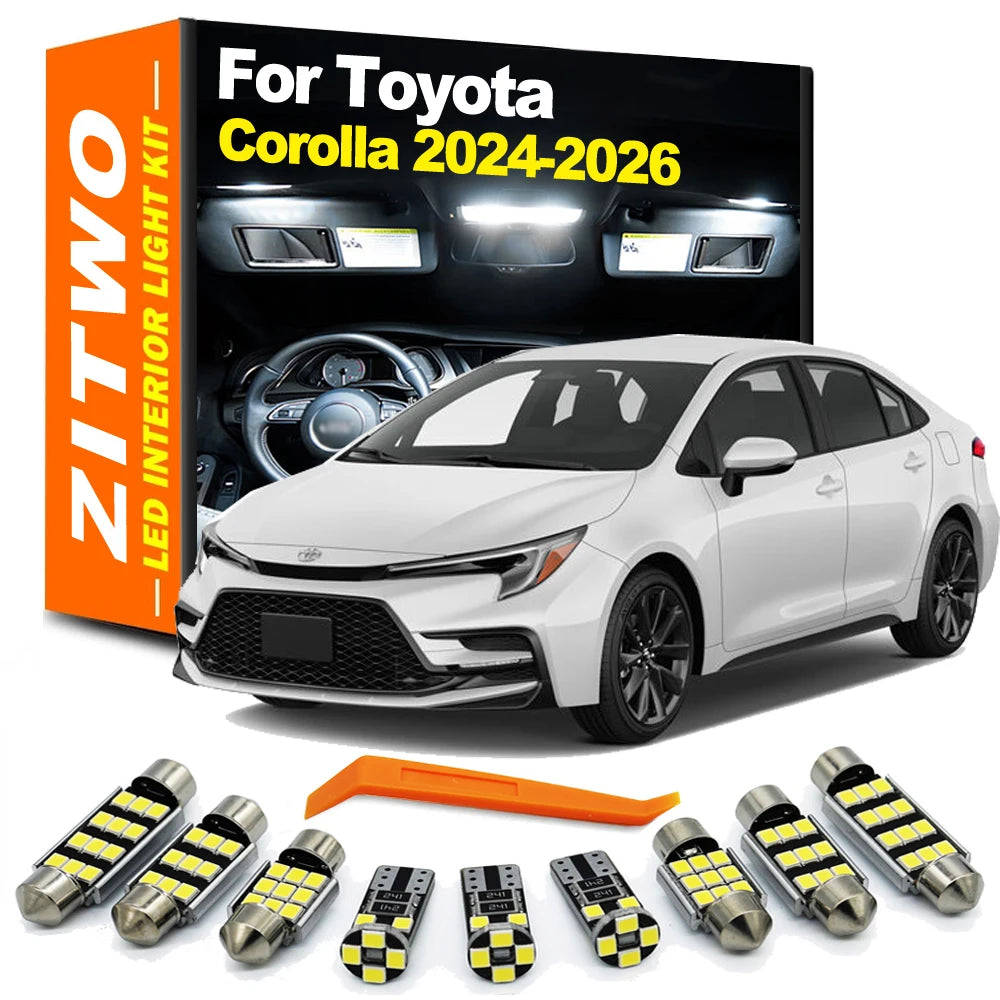 ZITWO 10Pcs For Toyota Corolla Sedan Touring Hatchback 2024 2025 2026 Canbus LED Bulb Interior Dome Map Reading Trunk Light Kit
