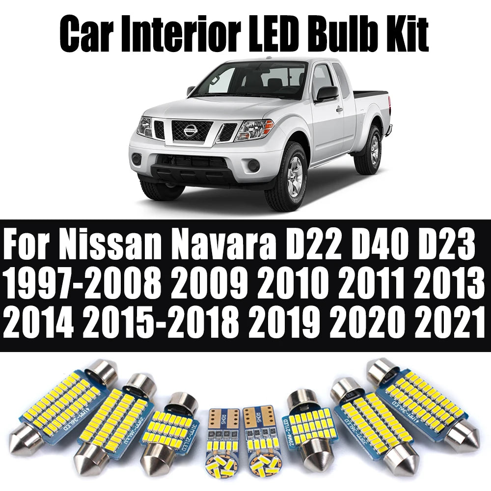 LED Interior Light Kit for Nissan Navara D22 D40 D23 1997-2008 - Canbus Dome Map Door Trunk Bulbs | AUTOKITSHOP