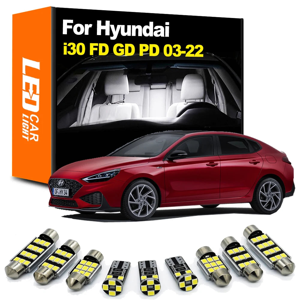 LED Interior Light Kit for Hyundai i30 FD GD PD 2007-2015 - Canbus Dome Map Door Trunk Bulbs | AUTOKITSHOP