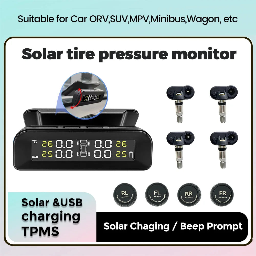 Car Window Mounted TPMS Wireless Intelligent Sensing Tire Pressure Monitoring System Safet | AUTOKITSHOP