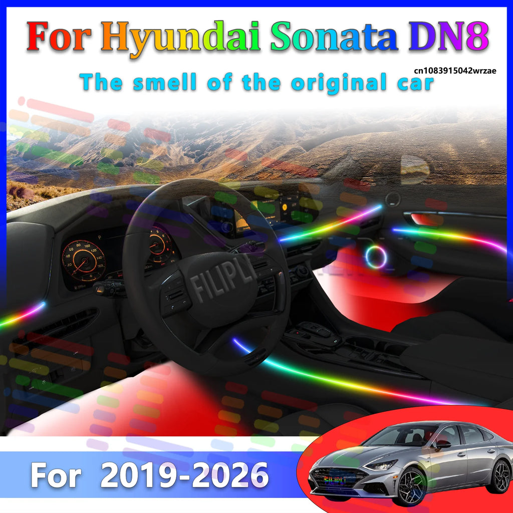 64 RGB - Neon Strip - for Hyundai DN8 - App Control - Car Interior Lighting | AUTOKITSHOP