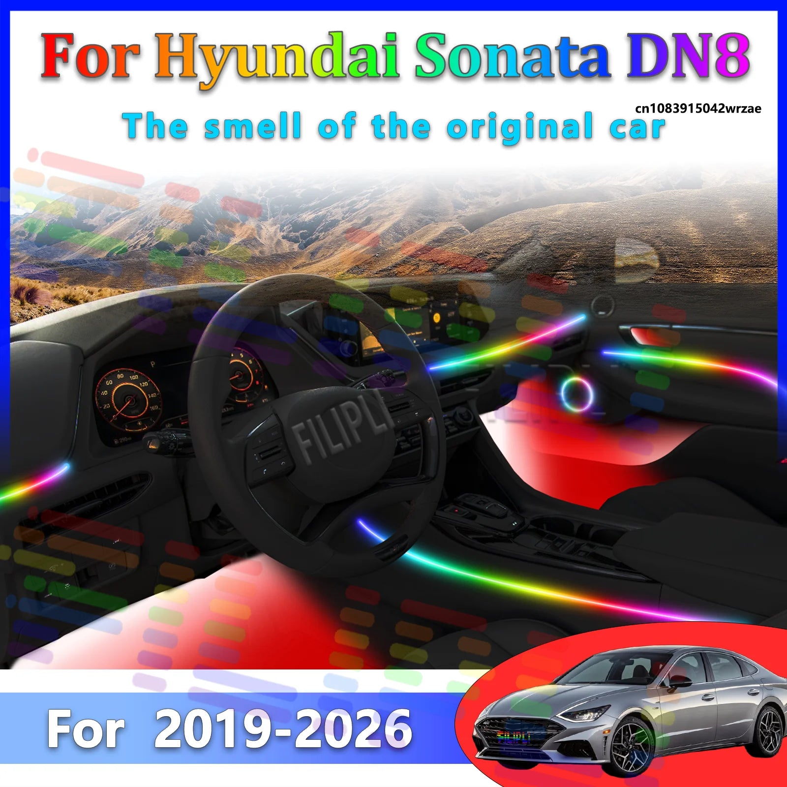 64 RGB - Neon Strip - for Hyundai DN8 - App Control - Car Interior Lighting | AUTOKITSHOP