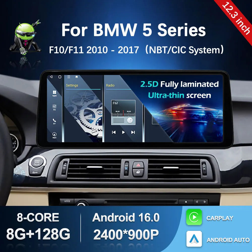 Android 16 Wireless Carplay Car Radio Multimedia Player for BMW 5 Series F10 F11 2010 - 20
