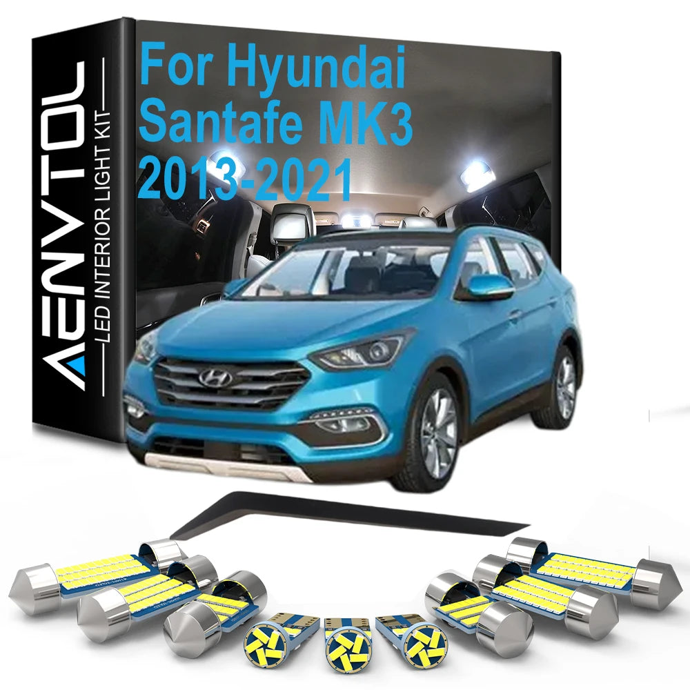 9-Piece LED Interior Light Kit for Hyundai MK3 2015-2018 - Canbus Error-Free Interior Bulbs