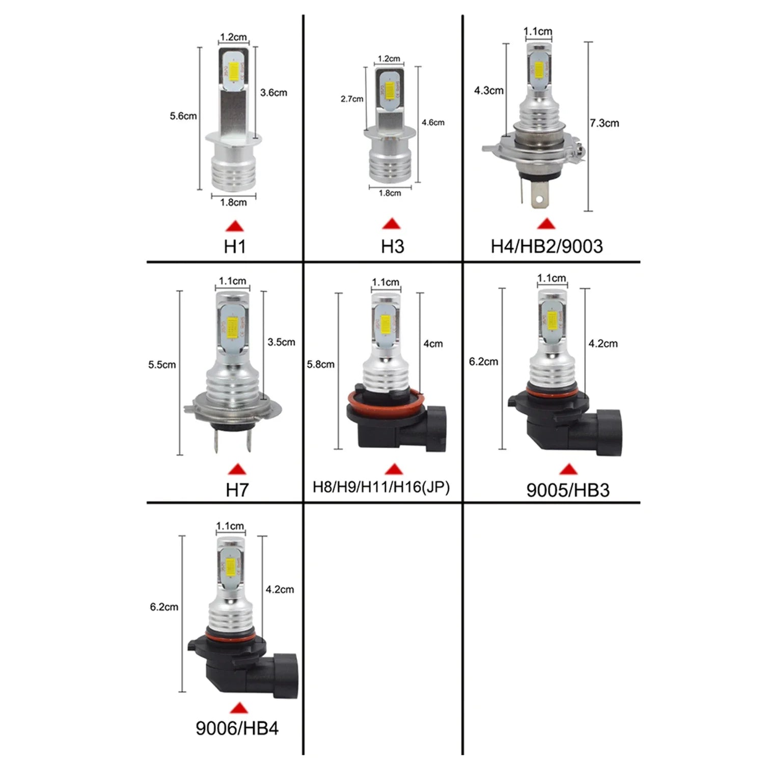 H11 H8 H9 Car Fog Light H4 H7 9006 HB4 HB3 9005 H1 H3 Led Bulbs 3570 LED Auto Driving Runn