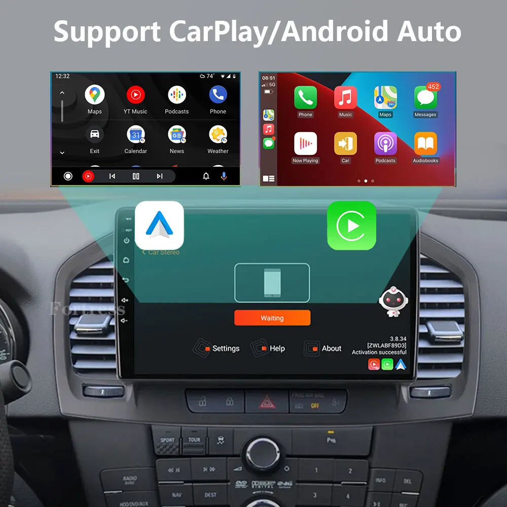 Android 16 Carplay Auto WIFI+4G For Buick Regal Opel Insignia 2009 2010 2011 2012 2013 Car