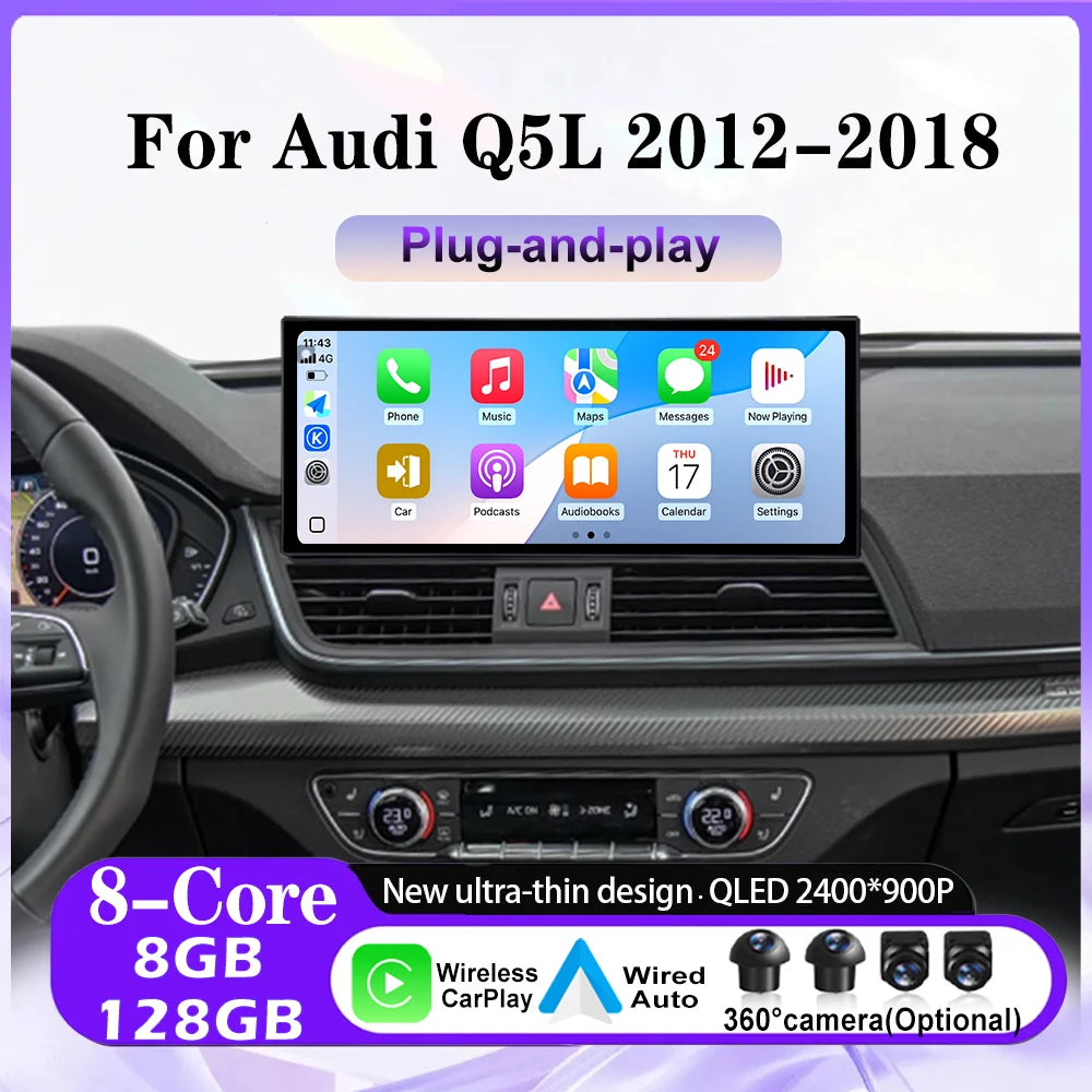 GPS Navi Car Video Multimedia Radio Player Android 16 For Audi Q5L 2018-2020 Bluetooth WiF