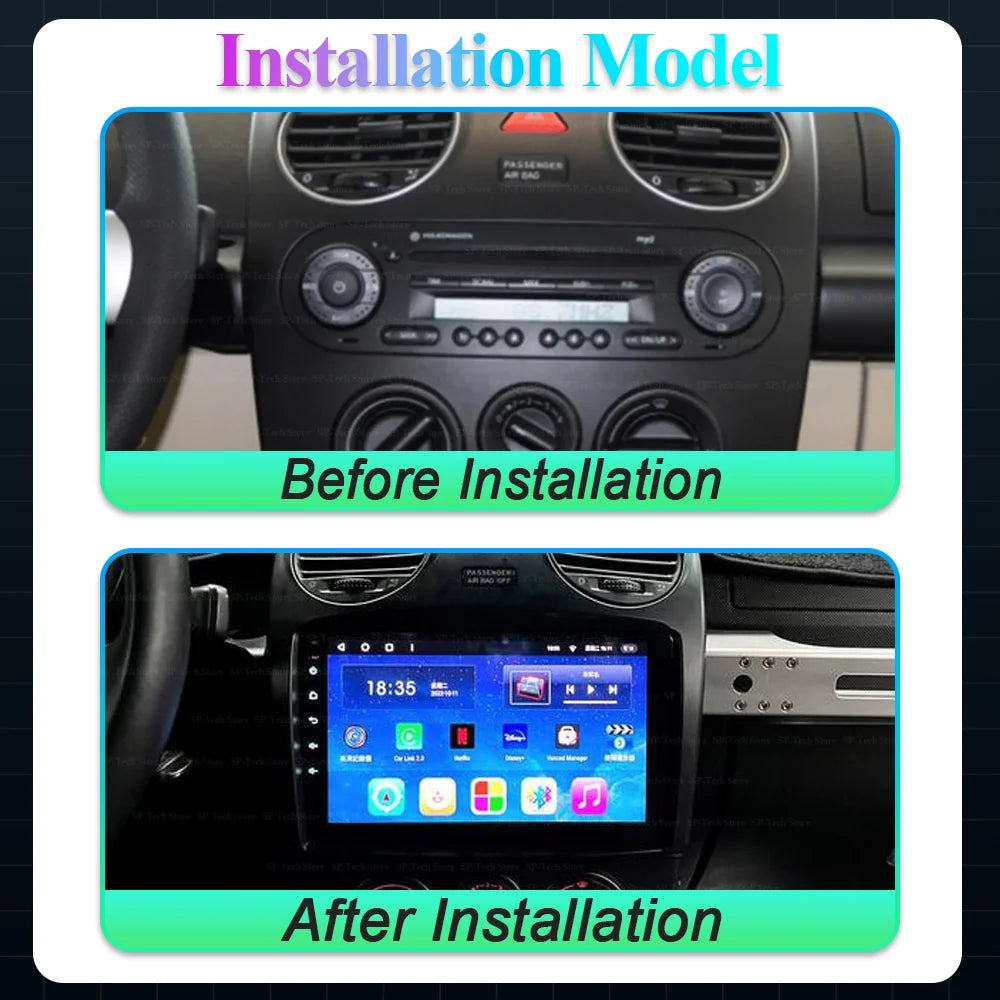 Android 16 For Volkswagen Beetle A4 2002-2011 Car Radio Gps Navigation Auto Wireless Carpl | AUTOKITSHOP