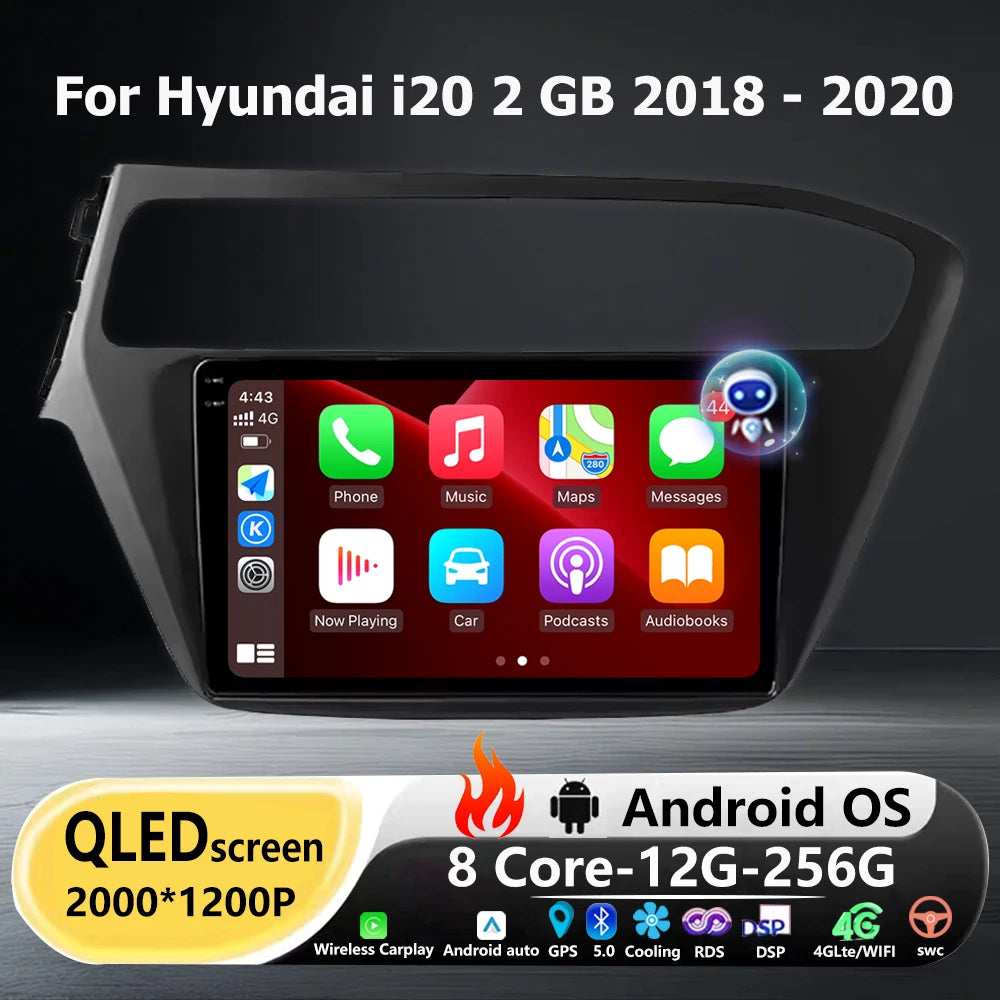 Car Radio Multimedia Video Player GPS Navigation Tools For Hyundai i20 2 GB 2018 - 2020 An