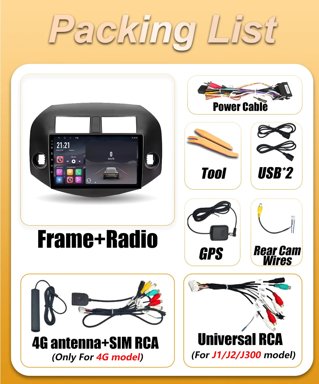 Android 16 Car Radio For Toyota RAV4 Rav 4 2005 2006 2007 2008 -2013 Video Multimedia Play | AUTOKITSHOP