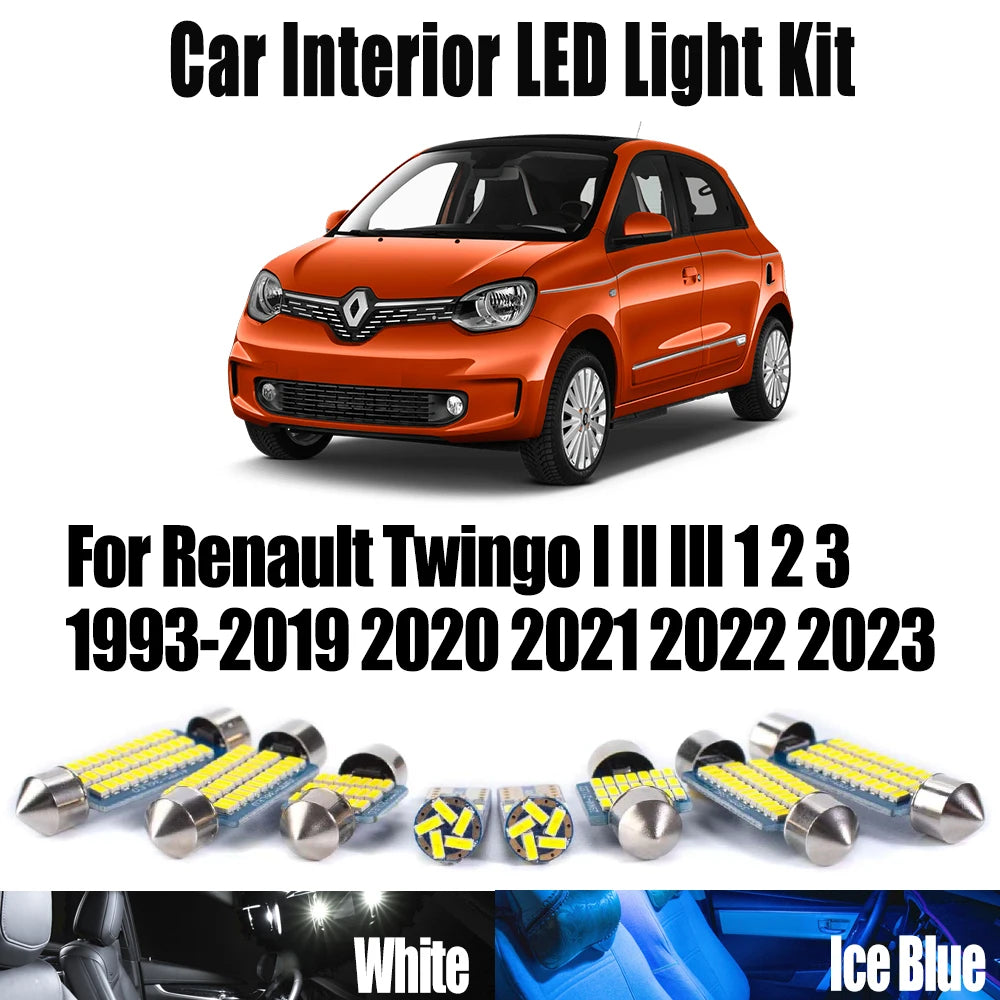 LED Interior Light Kit for Renault Twingo I II III 1 2 3 1993-2021 - Canbus Dome Map Door Trunk Bulbs | AUTOKITSHOP