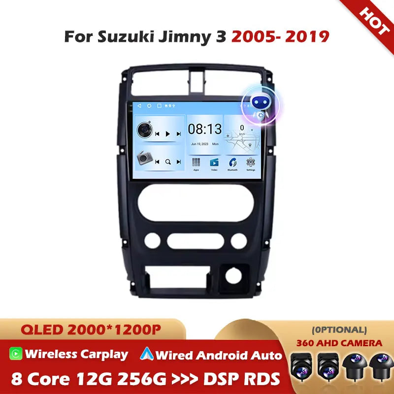 For Suzuki Jimny 3 2005-2016 2017 2018 2019 Android 16 Carplay Auto Car Radio Multimedia P