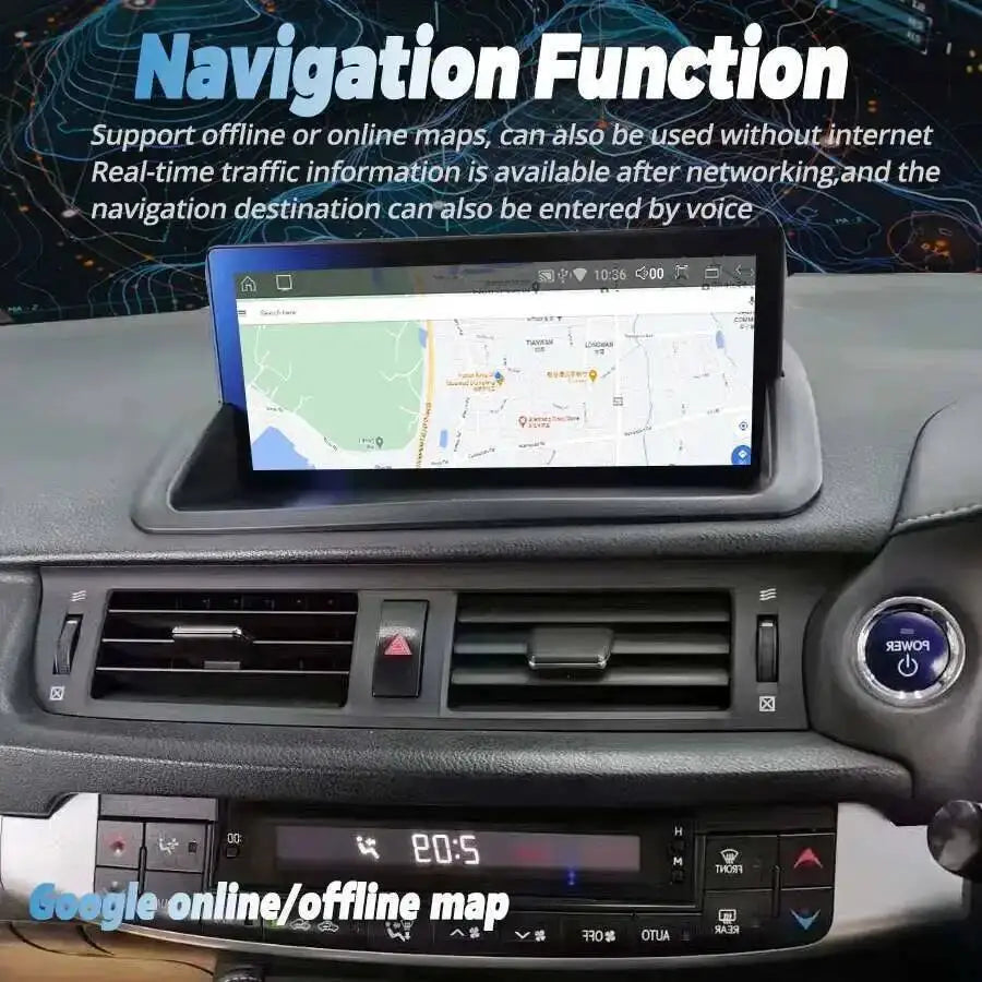 10.25'' Bluetooth Carplay Screen For Lexus CT CT200 CT200h 2011-2019 Navi Multimedia Video