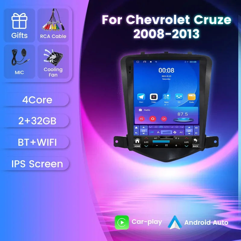 For Chevrolet Cruze 2008-2014 Carplay Car Radio Android Auto Multimedia Video Player Navig | AUTOKITSHOP