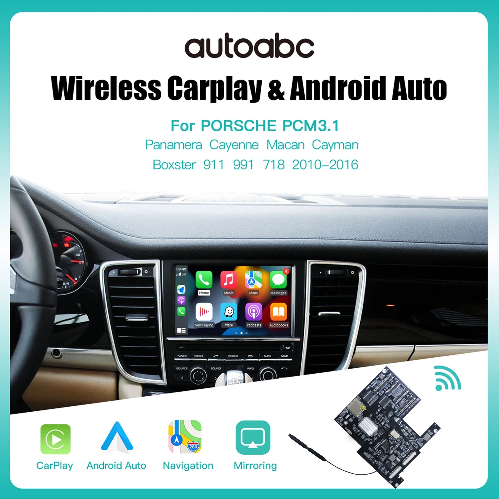 Wireless CarPlay Android Auto Module Is Suitable for Porsche PCM3.1/4.0 CDR3.1 Panamera Ca | AUTOKITSHOP