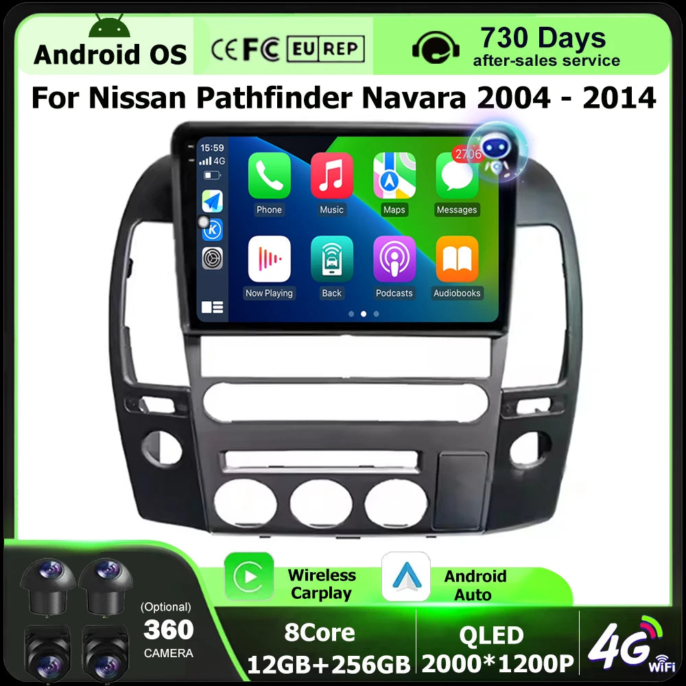 Android 16 Auto For Nissan Pathfinder Navara 2004 - 2014 Car Radio Multimedia Video Player